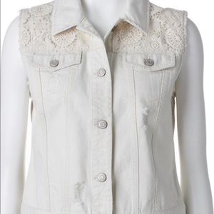 Crochet Yoke Demin Vest